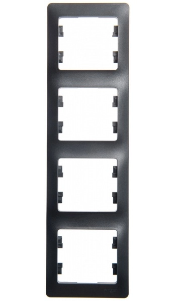 Рамка четырехместная вертикальная GLOSSA АНТРАЦИТ GSL000708