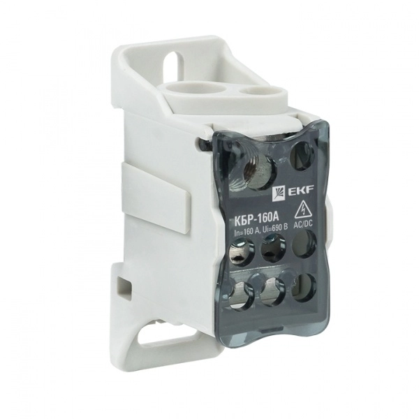 Блок распределительный на DIN-рейку 160А  (КРОСС) крепеж на монтажную панель и DIN рейку КБР-160 A EKF (кратно 1)
