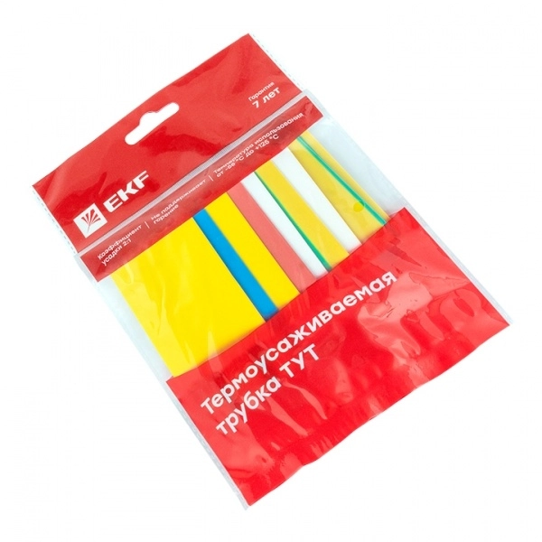 Термоусаживаемая трубка ТУТнг 30/15 набор:7 цветов по 3шт. 100мм EKF (кратно 1)