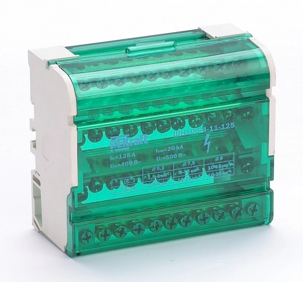 Кросс-модуль на DIN-рейку DEKraft 32018DEK 4х11 групп , 125А ШН-103