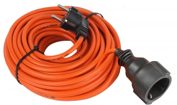 Удлинитель-шнур одно гнездо 20м IP44 с заземлением ПВС 3х0,75 1300Вт оранжевый ЭРА Б0046811