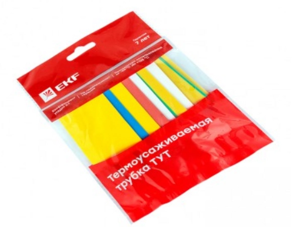 Термоусаживаемая трубка ТУТнг 20/10 набор:7 цветов по 3шт. 100мм EKF (кратно 1)