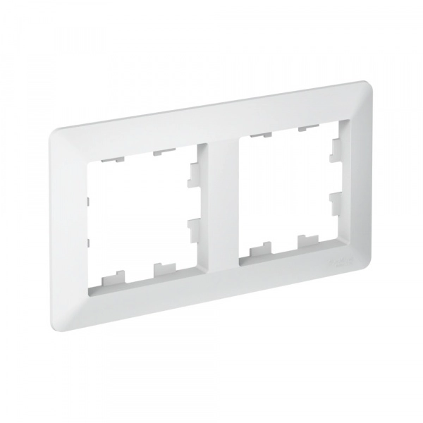 Рамка двухместная ATLASDESIGN AIR ЛОТОС/дымчатый белый