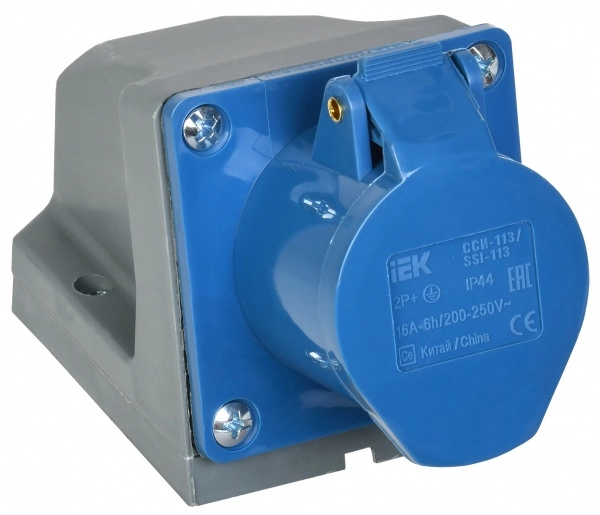 Розетка стационарная IEK 113 2Р+Е 16А 220В IP44