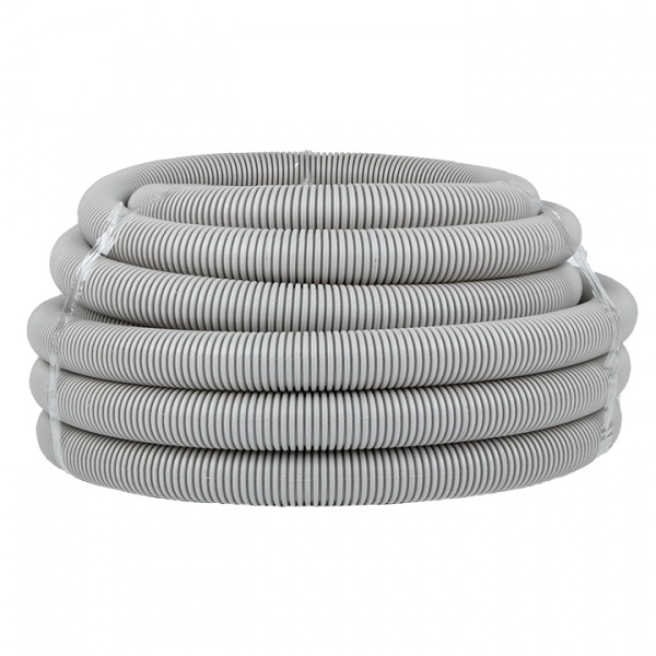 Труба ПВХ гофрированная с протяжкой 40мм серая легкая EKF Plast (кратно 15)