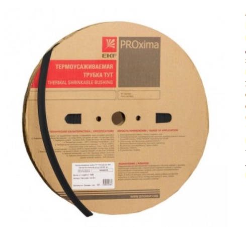 Термоусаживаемая трубка ТУТнг   4/2 черная  EKF (кратно 200)
