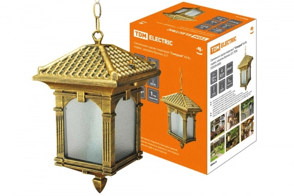 Садово-парковый светильник TDM "Самурай" 60 Вт, подвес, шагрень/бронза, Е27,