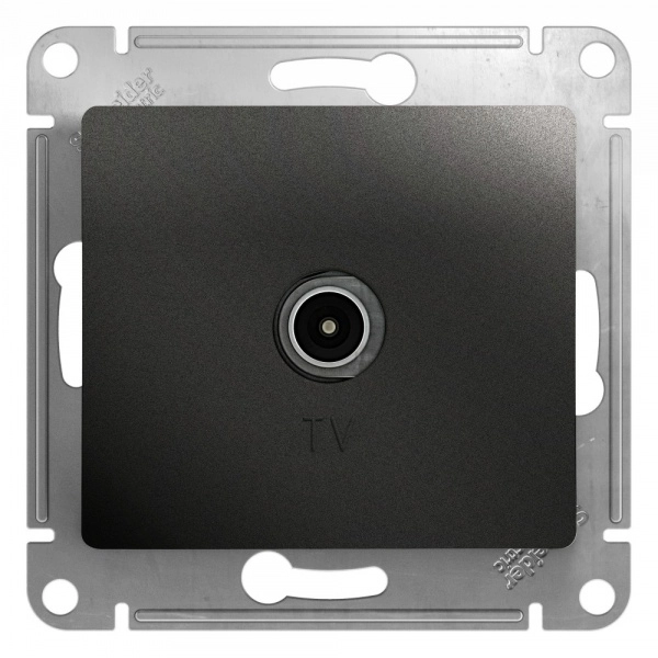 Розетка одноместная телевизионная 1DB GLOSSA АНТРАЦИТ механизм GSL000791