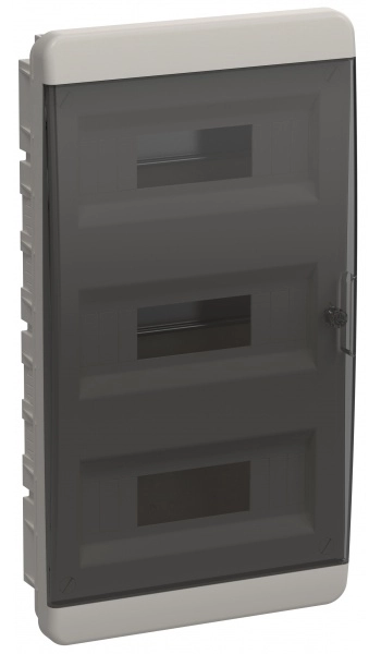 TEKFOR Корпус пласт. ЩРВ-П-36 IP41 черн. прозр. дверь IEK