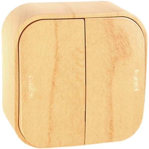 Выключатель Legrand Quteo 2-клавишный в сборе дерево