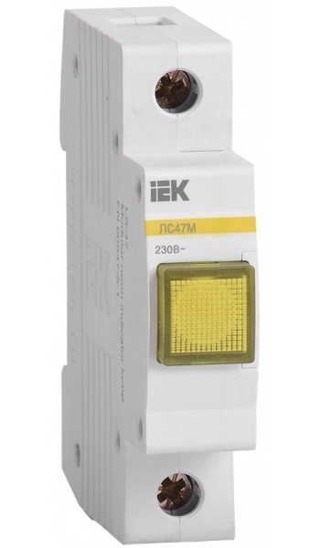 Лампа сигнальная IEK  ЛС-47М матрица желтый