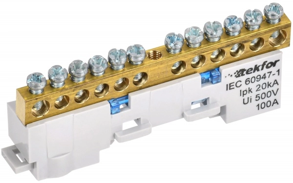 Шина нул. 6х9мм  12 групп в изоляторе на DIN-рейку  IEK