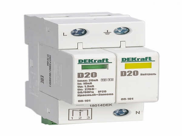 Ограничитель импульсных перенапряжений 2П 40кА C 420В ОП-101 DEKraft 18016DEK