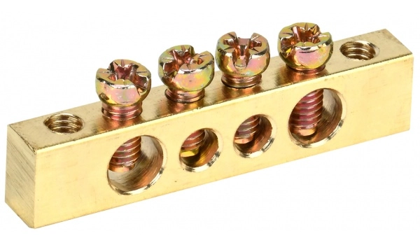 Шина PEN "земля-ноль" 6х9мм 4/2 (4группы/креп по краям) IEK