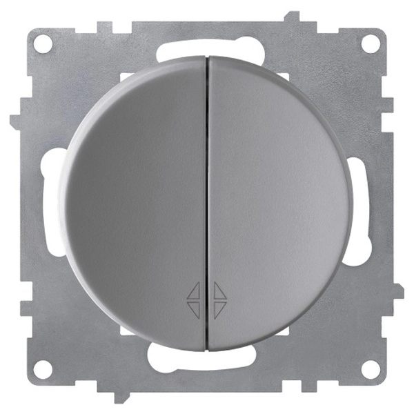 Переключатель проходной  двухклавишный FLORENCE СЕРЫЙ механизм 1E31601302