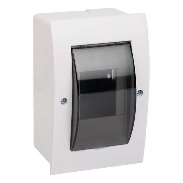Бокс распределительный встраиваемый EKF 3модуля IP41 пластиковый белый с прозрачной черной дверцей ЩРВ-П-03 (кратно 1)