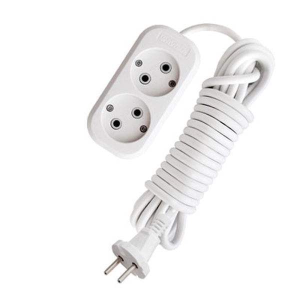 Удлинитель бытовой 2 гнезда 2м без заземления ПВС2х0,75 10А 2300Вт E-202 белый 9634265 белый UNIVersal 9631959