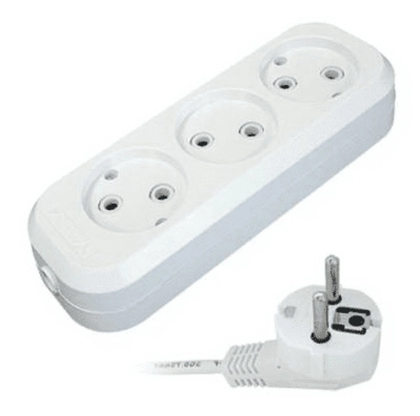 Удлинитель бытовой 3 гнезда 10м без заземления ПВС2х1 10А 2300Вт E-203 белый UNIVersal 9631967