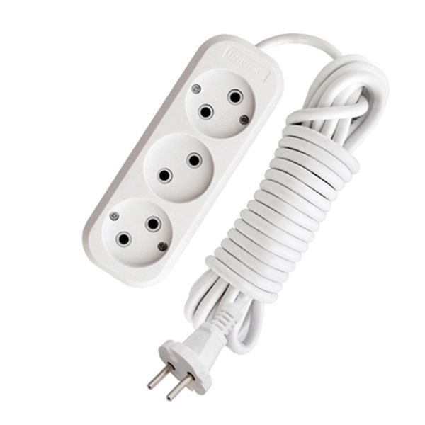 Удлинитель бытовой 3 гнезда 3м без заземления ПВС2х0,75 10А 2300Вт E-203 белый UNIVersal 9631964