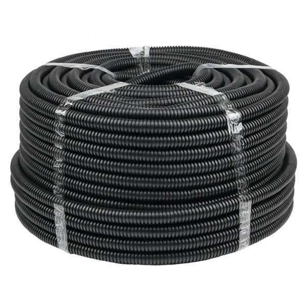 Труба гофрированная ПНД с зондом d20мм (100м) Plast черная (кратно 100)