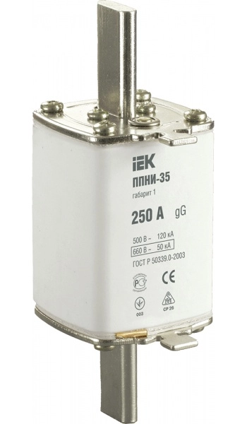 Плавкая вставка предохранитель габарит 1  250А IEK ППНИ-35
