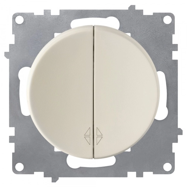 Переключатель проходной двухклавишный FLORENCE БЕЖЕВЫЙ механизм 1E31601301