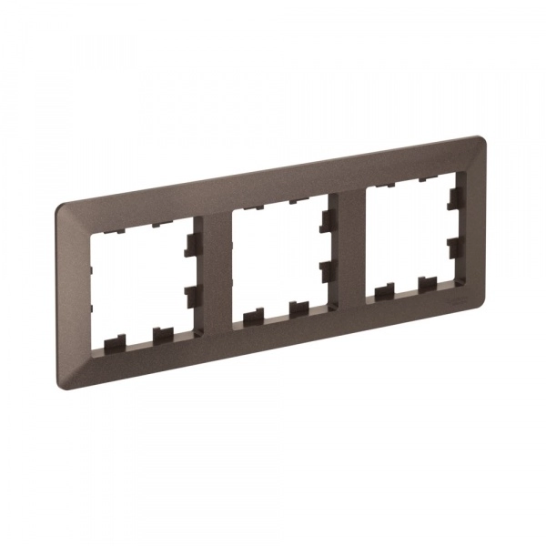 Рамка трехместная ATLASDESIGN AIR МОККО/дымчатый черный