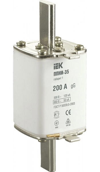 Плавкая вставка предохранитель габарит 1 200А IEK ППНИ-35