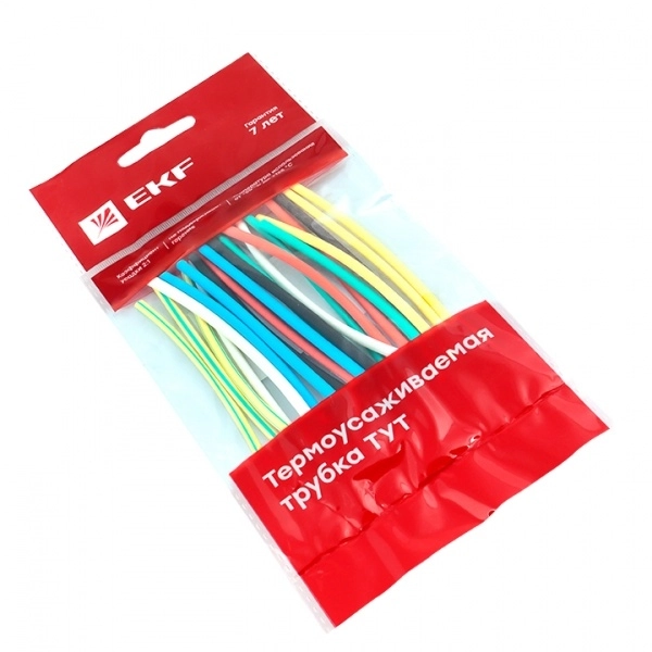 Термоусаживаемая трубка ТУТнг Набор  2,0/1,0 мм  Семь цветов по 3 шт. 100мм EKF (кратно 1)
