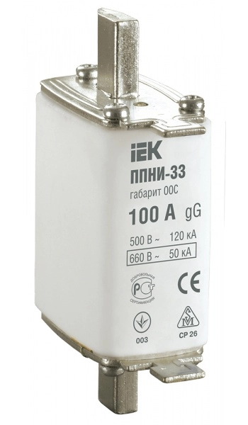 Плавкая вставка предохранитель габарит 00С 100А IEK ППНИ-33