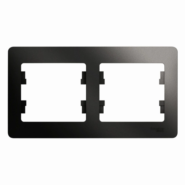 Рамка двухместная горизонтальная GLOSSA АНТРАЦИТ GSL000702