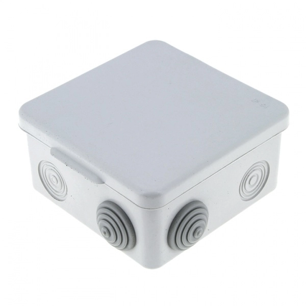 Коробка распаячная с крышкой КМР-030-014 наружная, 100х100х50, АБС, серая, 8/10 входов, IP54 EKF (кратно 1)