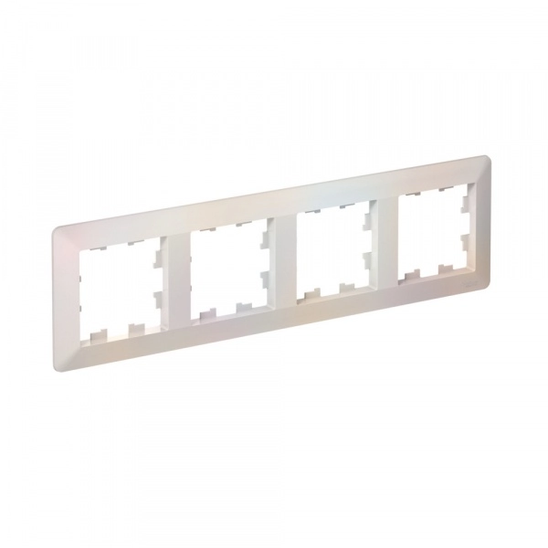 Рамка четырехместная ATLASDESIGN AIR ЖЕМЧУГ/дымчатый белый