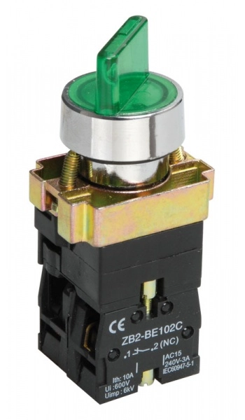 Переключатель LAY5-BK2365 2 положения зеленый ИЭК