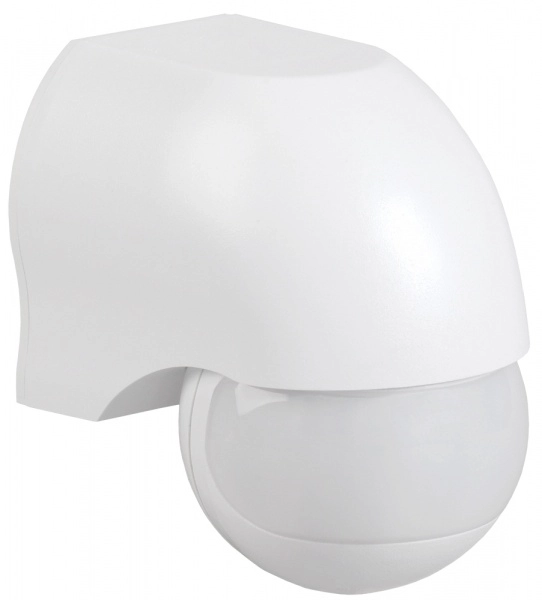 Датчик движения IEK ДД 010 белый, максимальная нагрузка 1100Вт, угол обзора 180 градусов, дальность 10м, IP44
