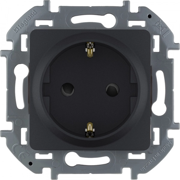 Розетка Legrand INSPIRIA 1-местная для скрытой установки со шторками цвет антрацит