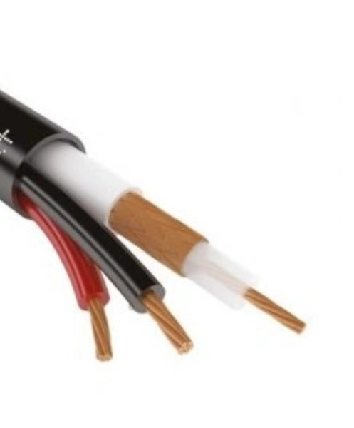 Кабель видеонаблюдения КВК-П(2П) 2х0,5 для внешней прокладки черный (медь) ГОСТ (кратно 200)