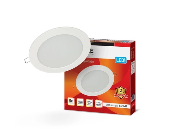 Светильник светодиодный IN HOME 12Вт 230В 4000К 840Лм 170/145мм панель светодиодная круглая белая IP40 RLP-eco