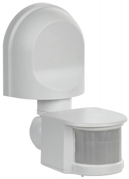 Датчик движения IEK ДД 008 белый, максимальная нагрузка 1100Вт, угол обзора 180 градусов, дальность -  12метров,  IP44