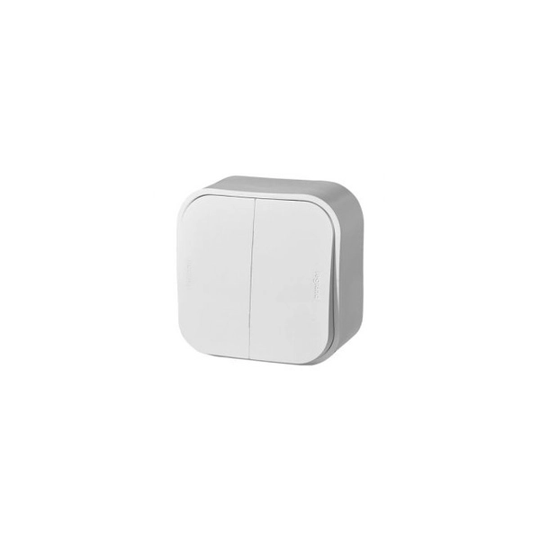 Переключатель Legrand Quteo 2-клавишный в сборе белый