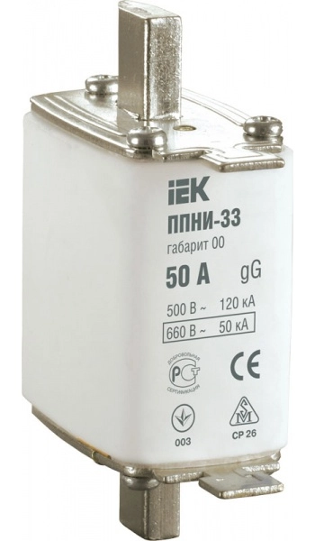 Плавкая вставка предохранитель габарит   00  40А IEK ППНИ-33