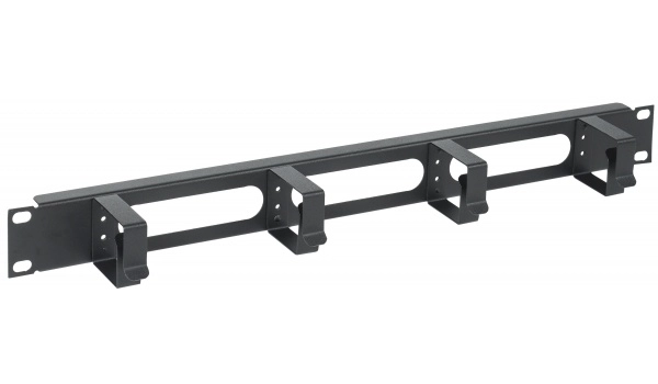 Металлический кабельный органайзер 1U, 4 кольца, черный ITK 19"