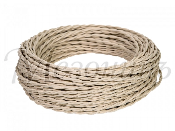 Провод витой ретро ПВХ 2х1,5 МезонинЪ Слоновая кость GE70141-02 (бухта 50) (кратно 50)