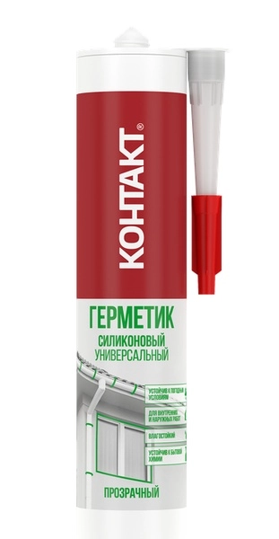 Герметик силиконовый 280мл универсальный прозрачный Контакт