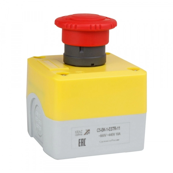 Пост кноп авар стоп OptiSignal D22 C5-BK-1-ESTR-11 1НО+1НЗ возв пов XALK178E (кратно 1)