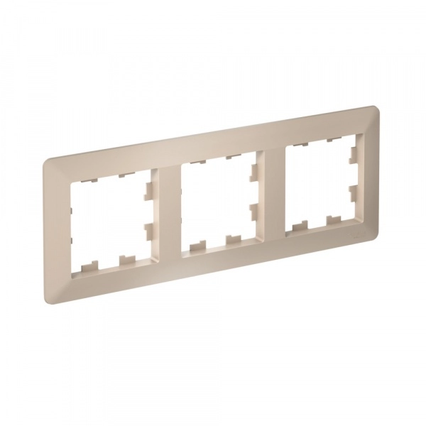 Рамка трехместная ATLASDESIGN AIR ПЕСОЧНЫЙ/дымчатый белый