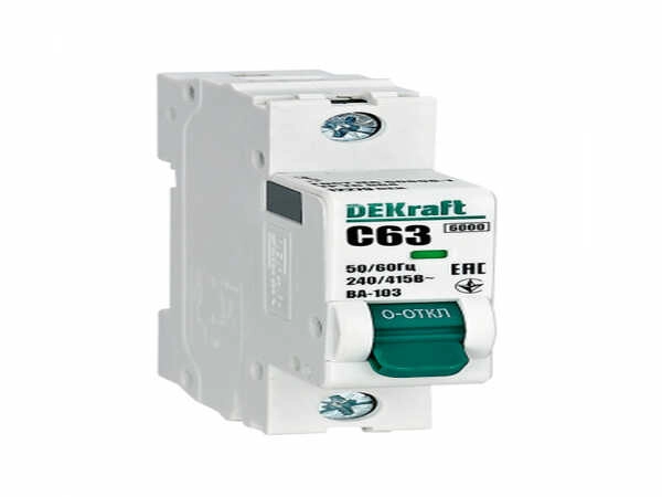 Выключатель автоматический 1П 63А характеристика С 6кА DEKraft ВА-103