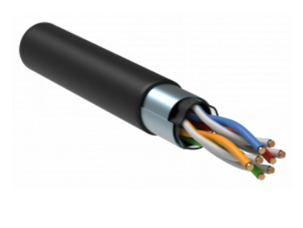 Кабель информационный F/UTP категория 5е 4х2х24AWG(0,51мм) 305м (медь) LDPE OUTDOOR solid черный ITK