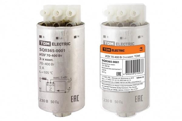 Пуско-регулирующий аппарат ИЗУ 70-400 Вт 3- контактный TDM
