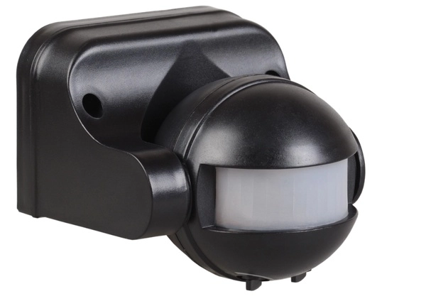 Датчик движения IEK ДД 009 максимальная нагрузка 1100Вт, угол обзора 180 градусов, дальность 12 метров, IP44 черный